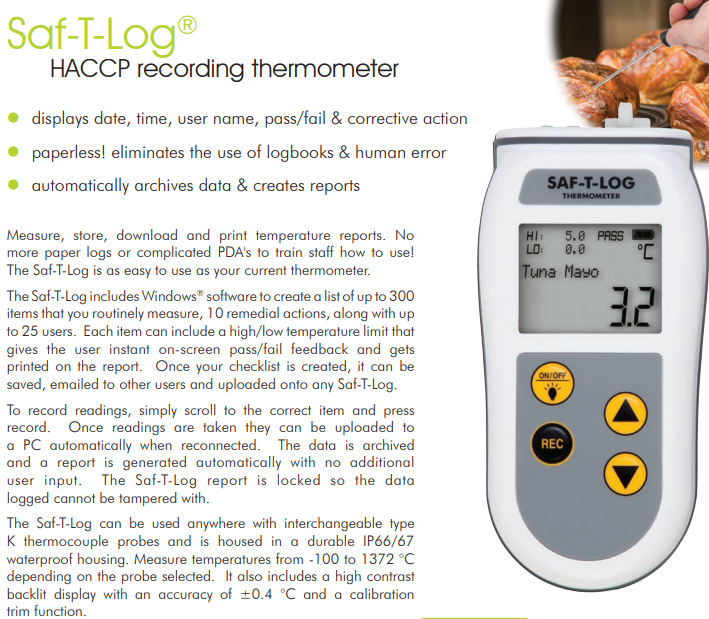 Saf-T-Log HACCP Recording Thermometer