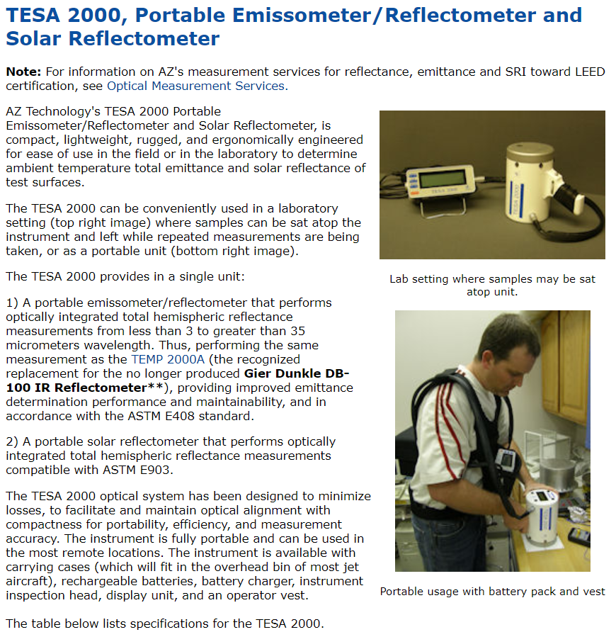 세인교정기기(주) 제품소개 2. 온도 (비접촉식) ② 적외선온도계/방사율측정기 Portable Emissometer