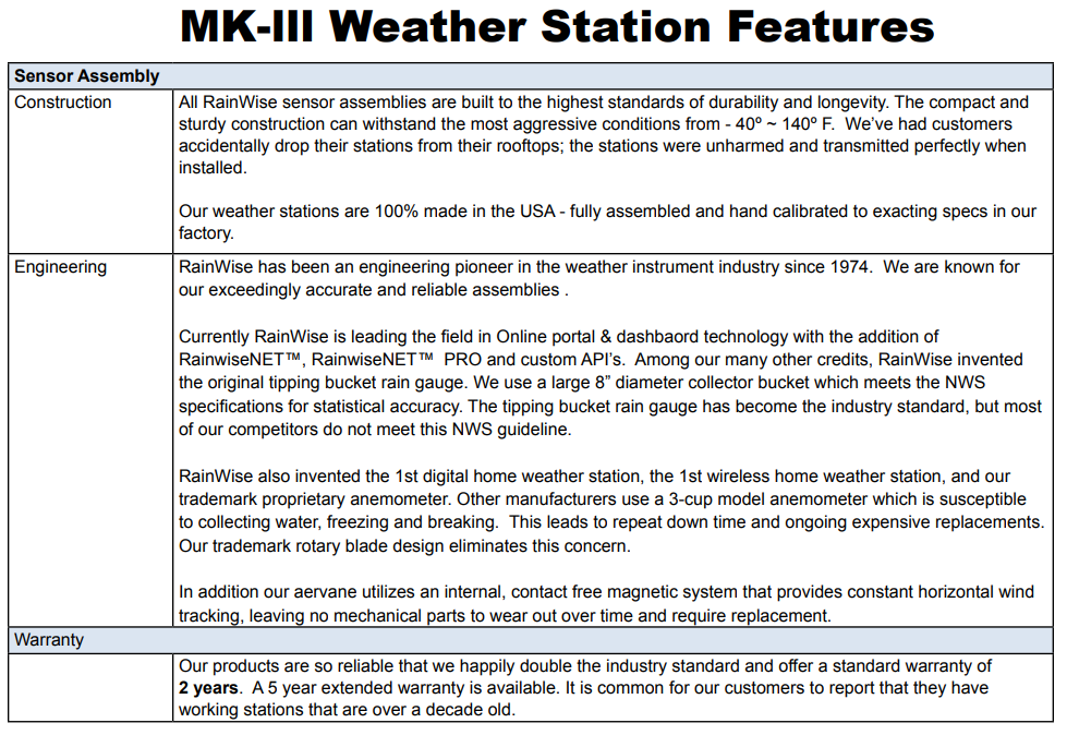 RainWise MK-III Wireless Weather Stations